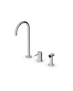 Zucchetti Pan S ZPA278 Single-lever mixer with swivel spout and side shower